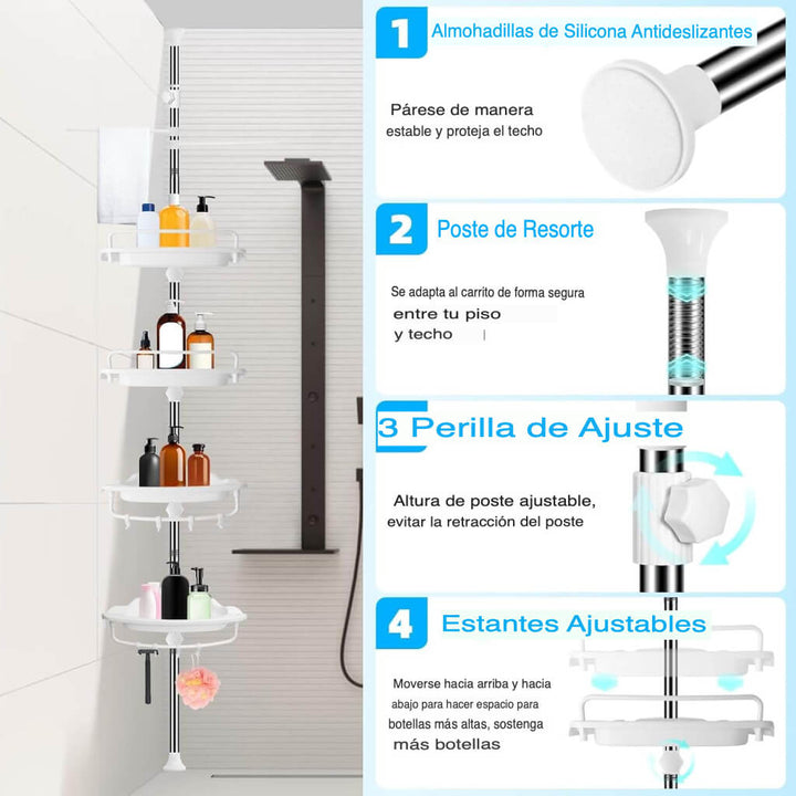 Storix™ Estante de Ducha Ajustable y Anticorrosivo